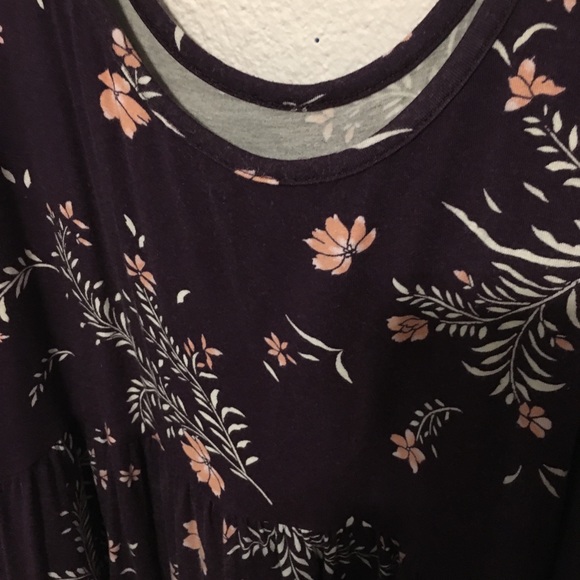 Torrid  Sz 1 super soft shark tooth babydoll top purple - Picture 3 of 4